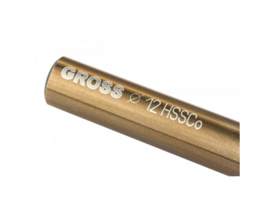 Сверло спиральное по металлу, 12 мм, HSS-Co GROSS от GROSS Сверло спиральное по металлу, 12 мм, HSS-Co GROSS