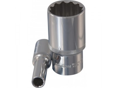 Головка торцевая 12 гранная глубокая 1/2"DR 14мм., Ombra 112214